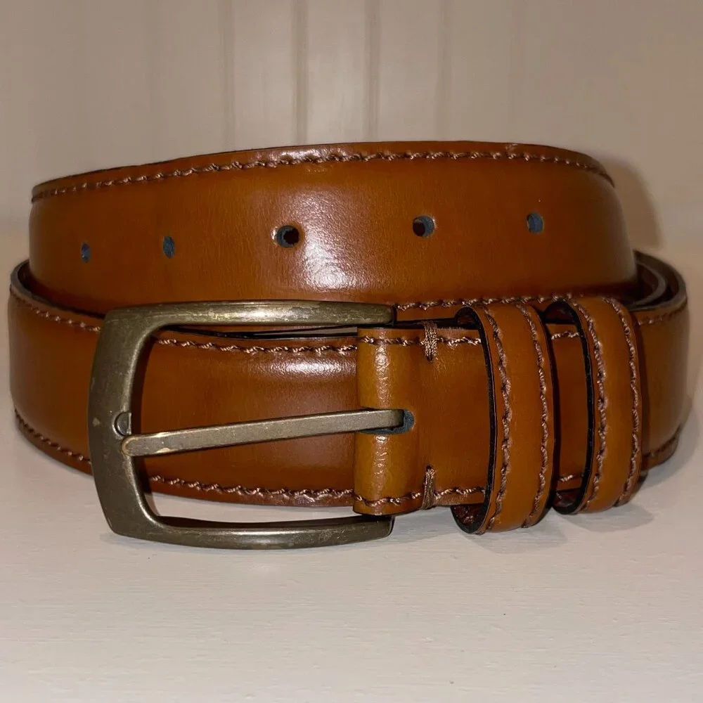 Men’s Italian Leather Belt Handcrafted in Italy | Tan Cognac Brown | 40/100